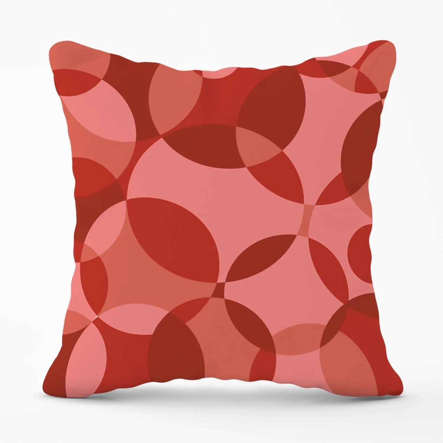 Warren Reed - Designer Red Circle Pattern Outdoor Cushion
