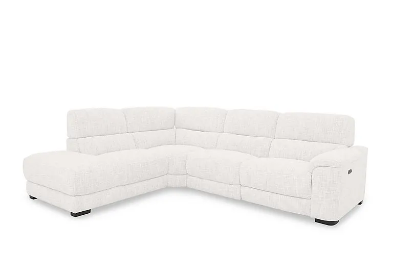 Nova Fabric Power Recliner Left Hand Facing Chaise End Sofa with Power Headrests - Frost