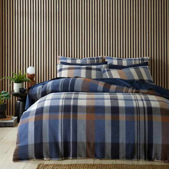 Molton Waffle Check Polycotton Duvet Cover & Pillowcase Set 1
