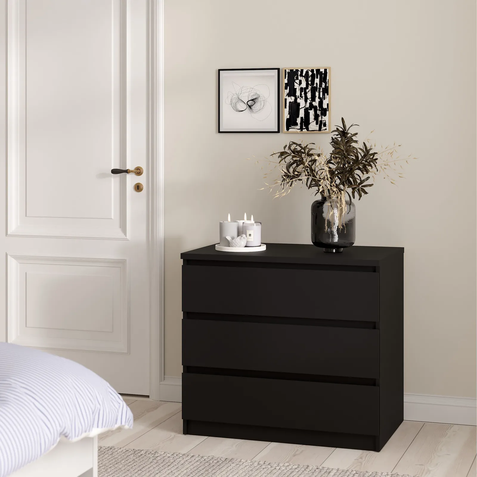 Furniture To Go Naia Chest of 3 Drawers in Black 5