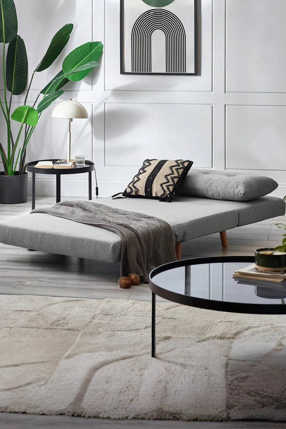 Julian Bowen Rowan Upholstered Chair Bed in Light Grey 2