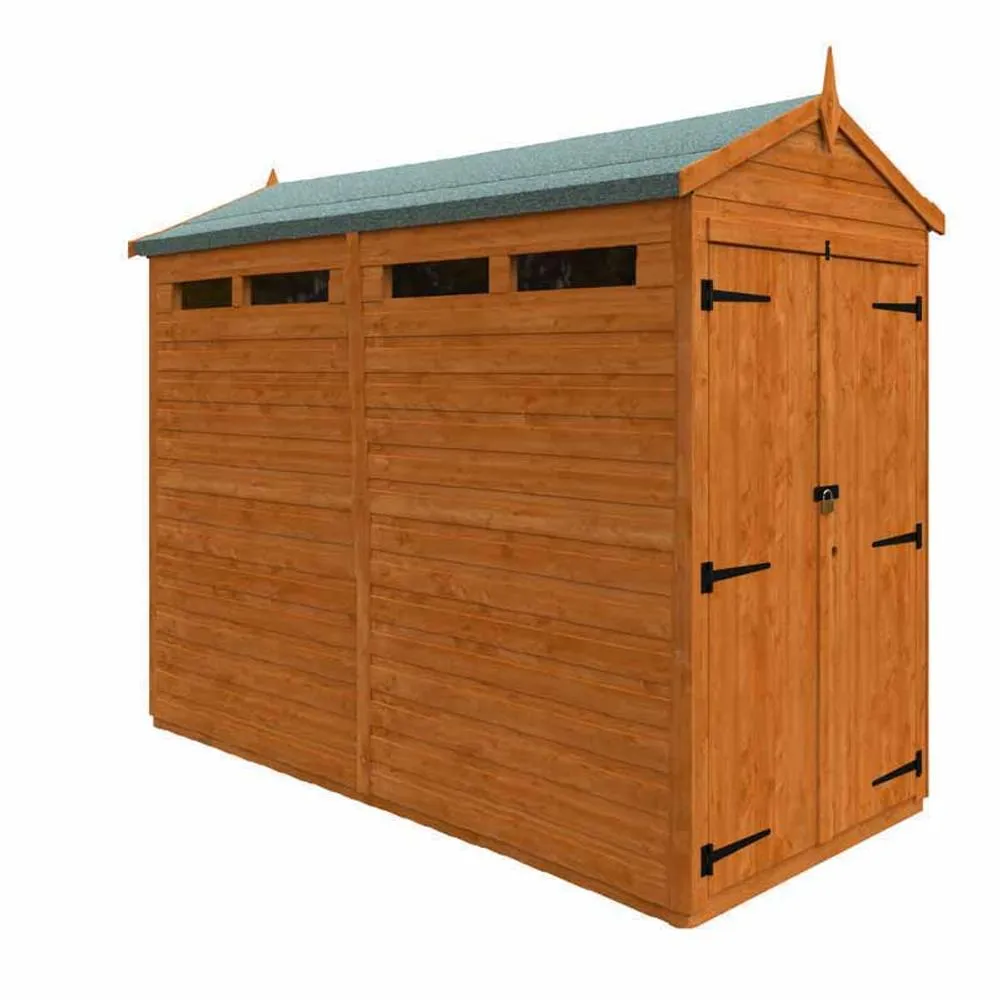 Buttercup Farm 8x4 Flex Apex Security Double Door 12mm Flex - L238.8xW115xH219.2 cm in Burnt Orange