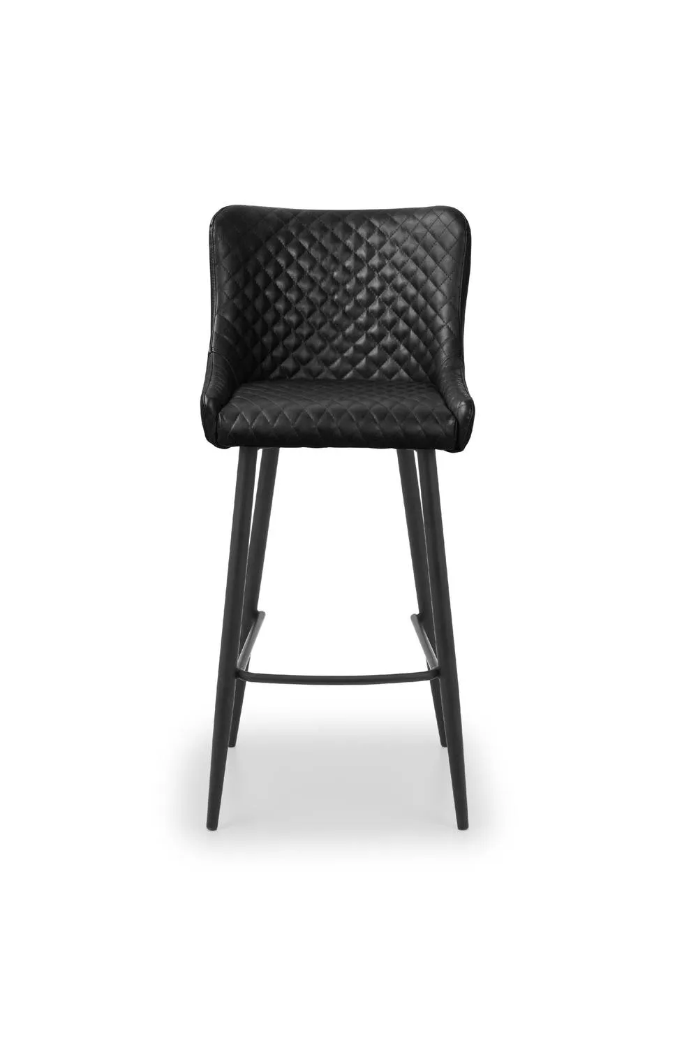 Julian Bowen Luxe Diamond Quilted Upholstered Bar Stool (Set of 2) in Black 4