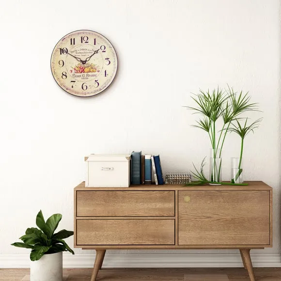 French Garden Fruits Wall Clock