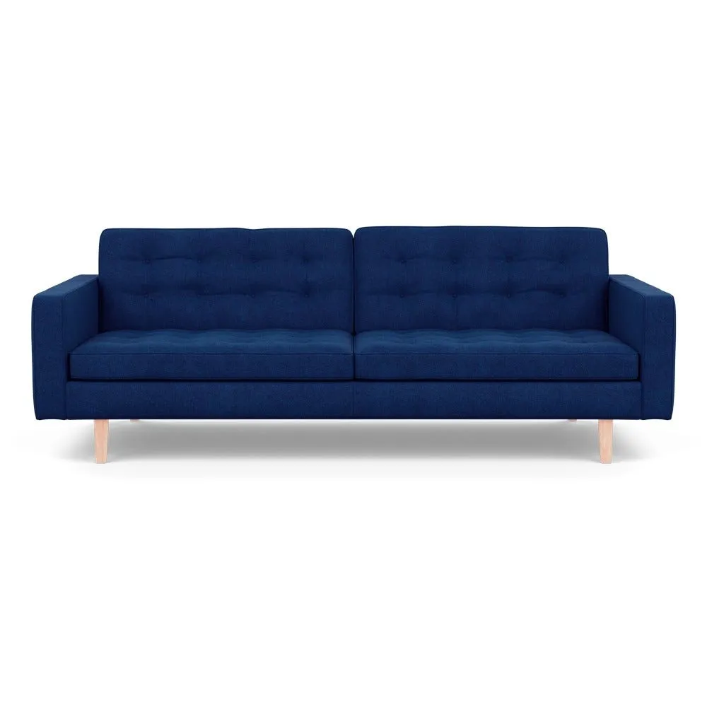 Heal's Hepburn 4 Seater Sofa St Moritz Wool Blue Natural Feet 3