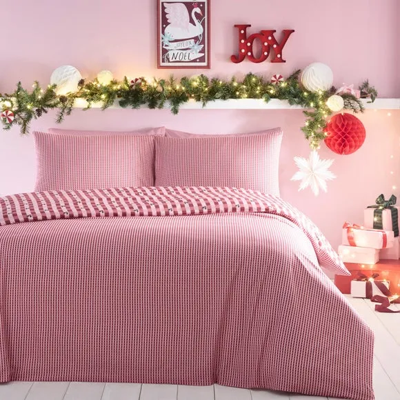 Fusion Holly Gingham Polycotton Duvet Cover & Pillowcase Set 2