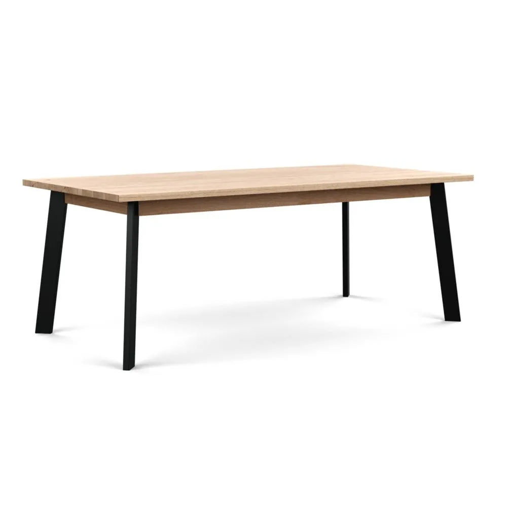 Heal's Nova Extending Dining Table White Oiled Oak L200 + 50cm x2 3