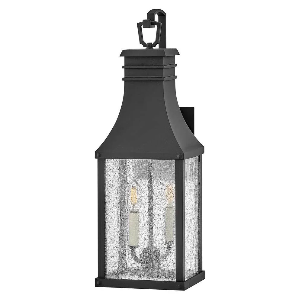 Netlighting Beacon Hill 2 Light Medium Outdoor Wall Lantern Museum Black IP44