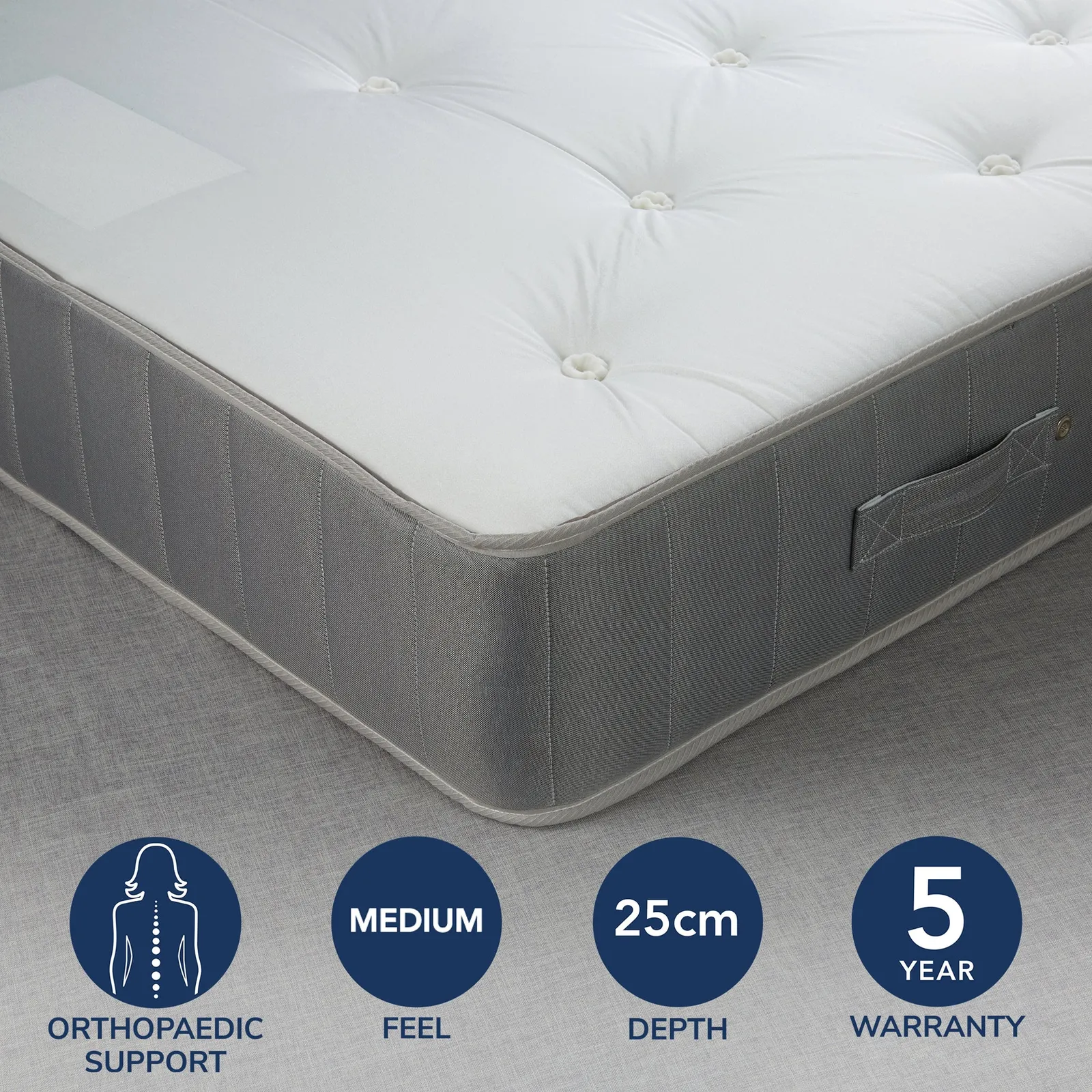 Fogarty Medium Firm Orthopaedic Open Coil Mattress White