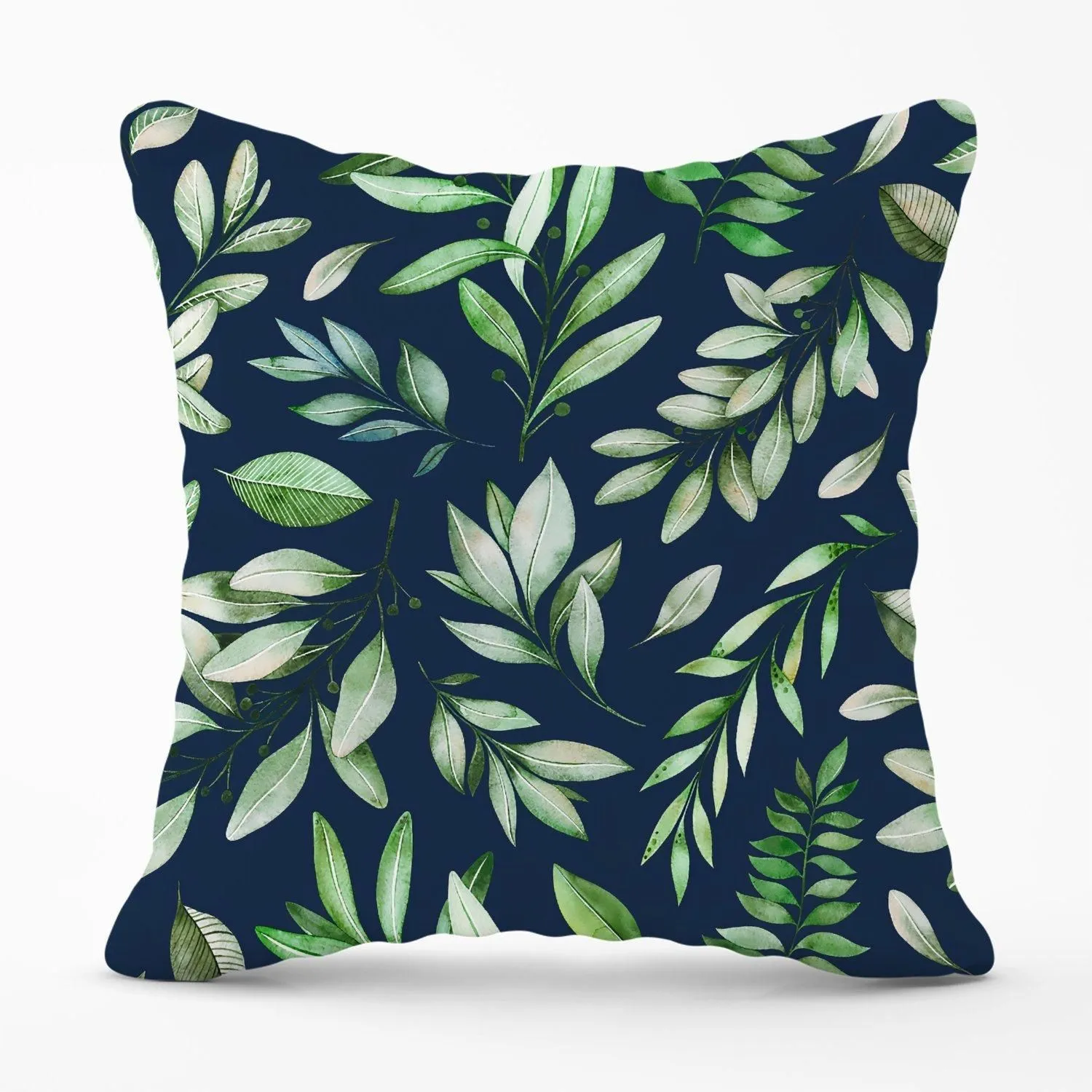 Warren Reed - Designer Watercolor Leaves Outdoor Cushion in Green