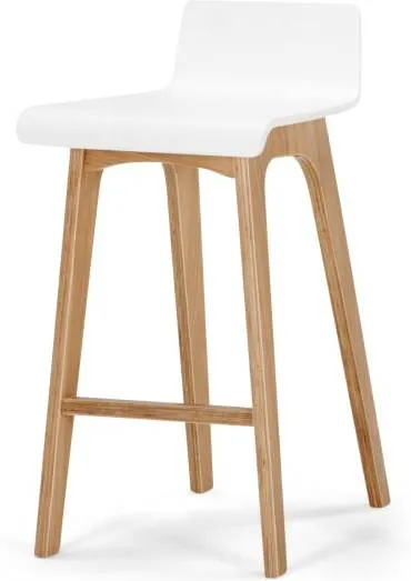 Devlin Barstool, White and Ash