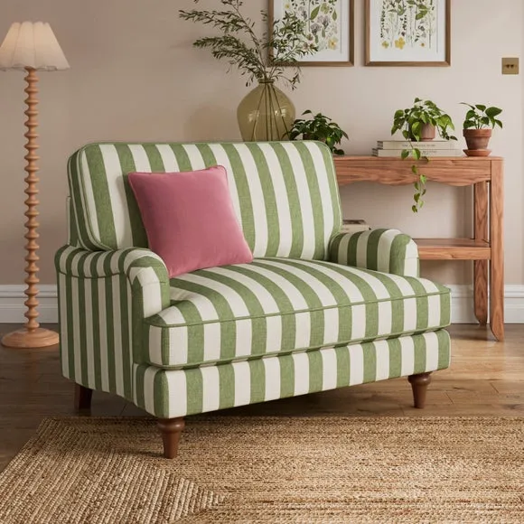 Beatrice II Woven Stripe Single Snuggle Sofa Bed 2
