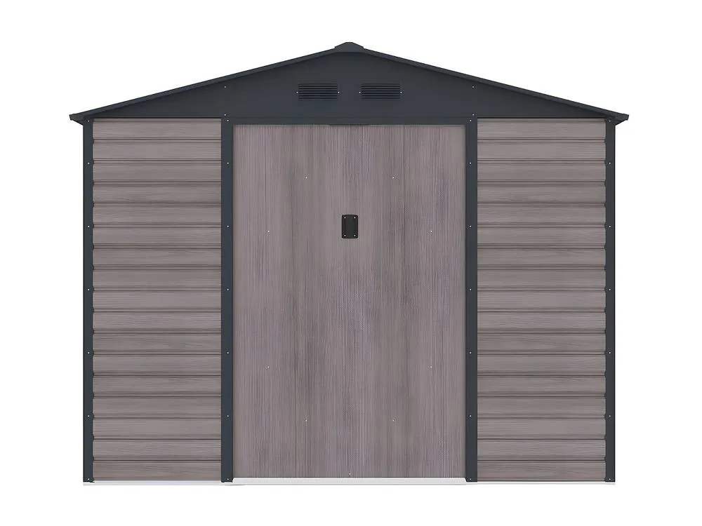 Vente-unique Garden Shed - 8, 94 M² - Galvanised Steel With Grey Wood Effect 4