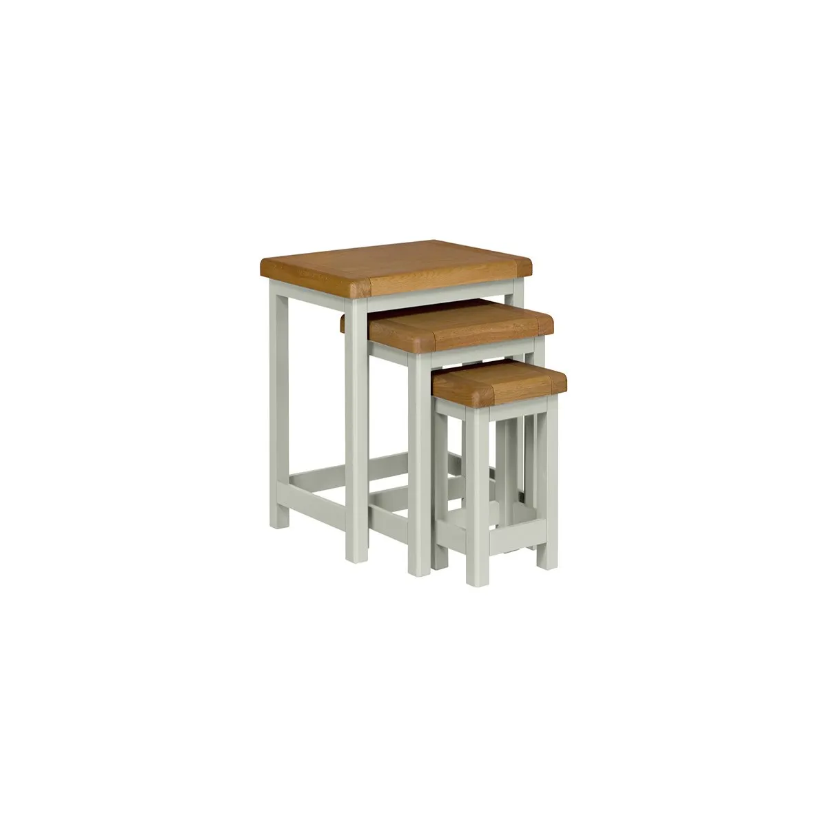Habitat Kent Nest of 3 Tables - Oak and Cream