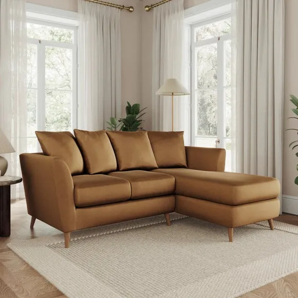 Bess Corner Chaise Sofa, Opulent Velvet