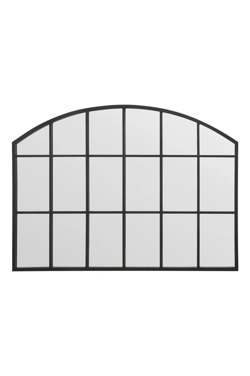 MirrorOutlet Black Framed Arched Wall Garden Mirror 35" X 26" (90CM X 65CM) 4