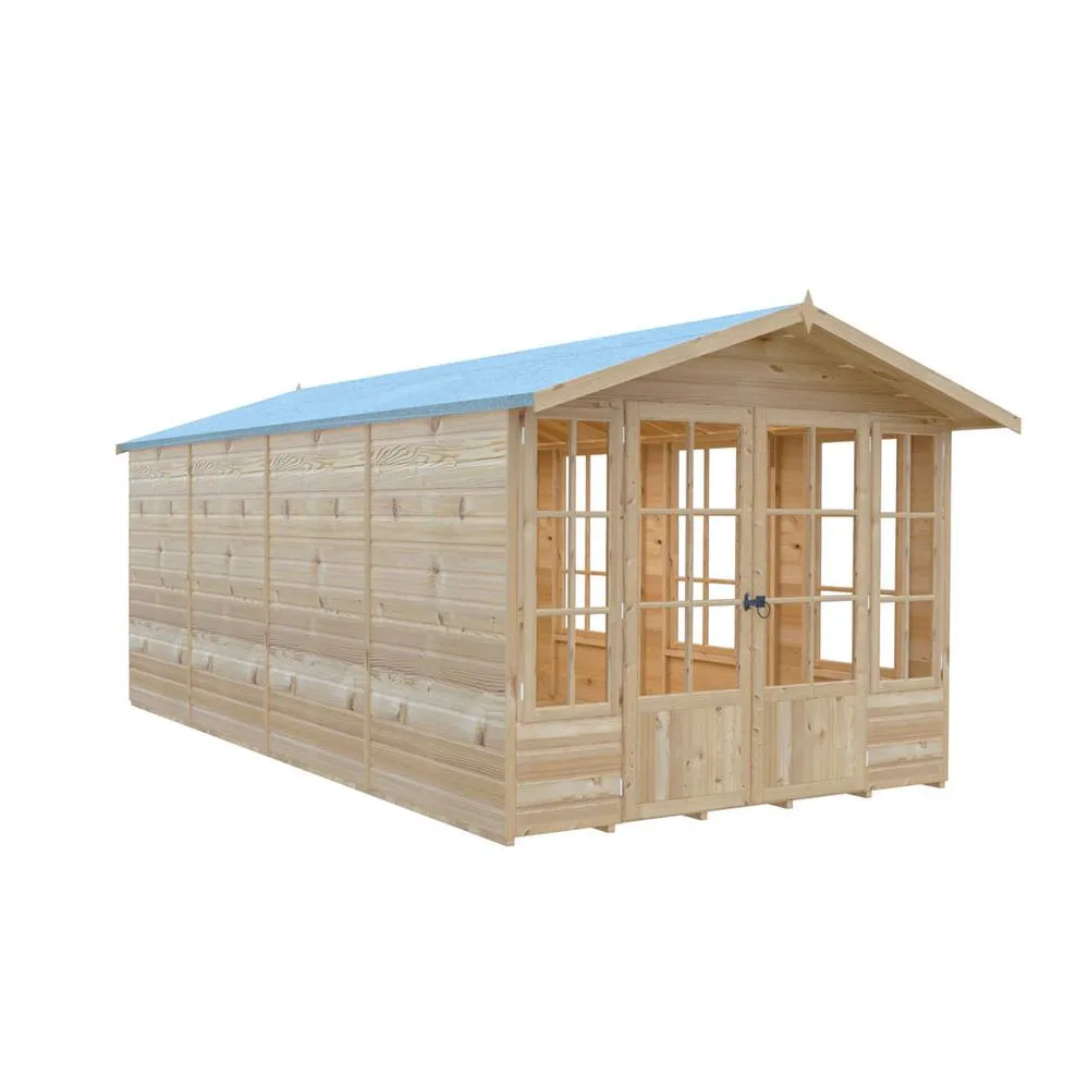 Shires Delmora 8x16 Shiplap Summerhouse - Wood - L477.6xW245.6xH217.4 cm in Light Brown 3