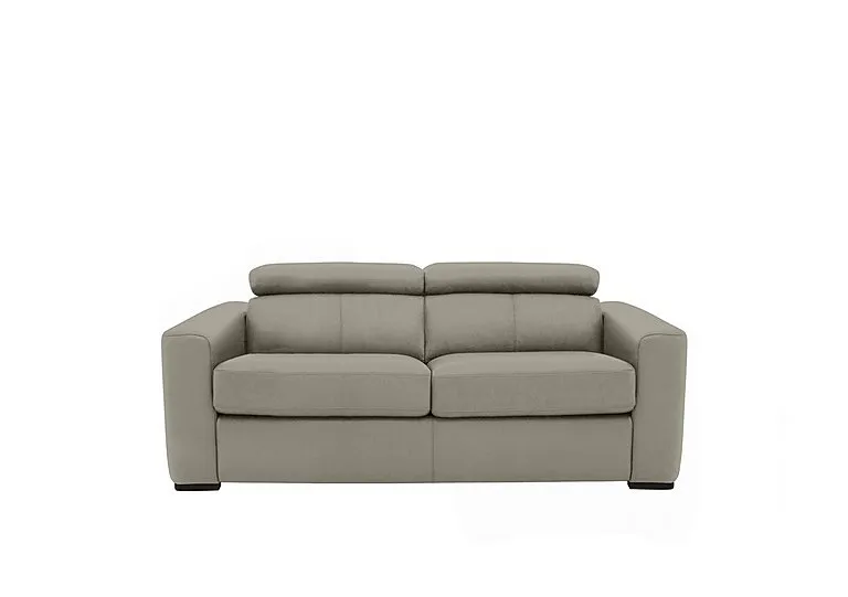 Infinity 2 Seater Leather Sofa - Silver Grey