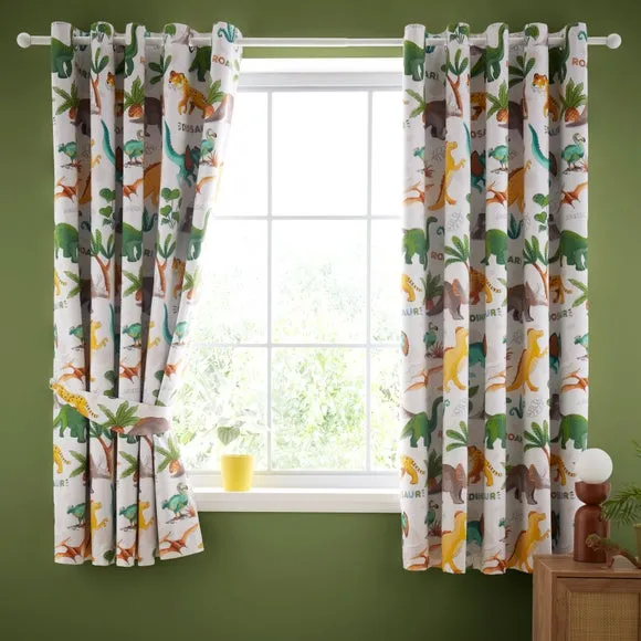 Jurassic Dinosaur Blackout Eyelet Curtains 2