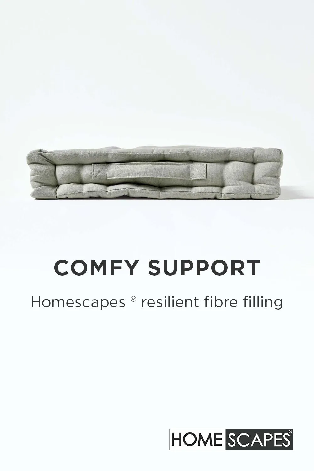 Homescapes Plain Cotton Floor Cushion in Grey 4