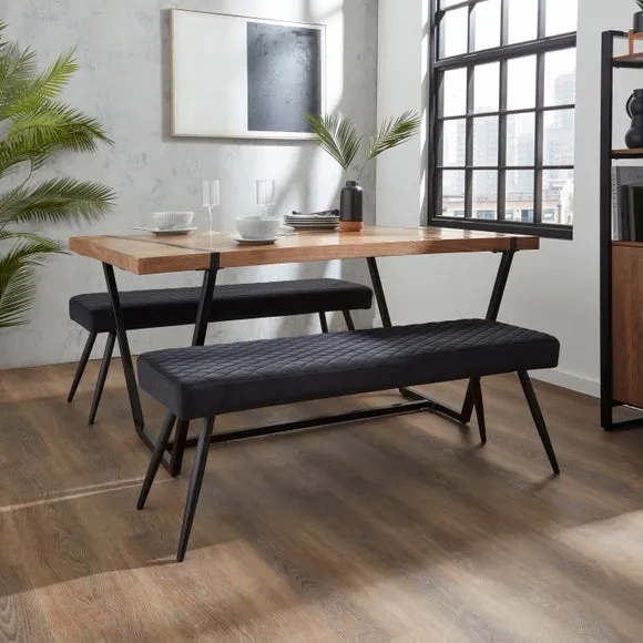 Montreal 2 Seater Dining Bench, Velvet 2