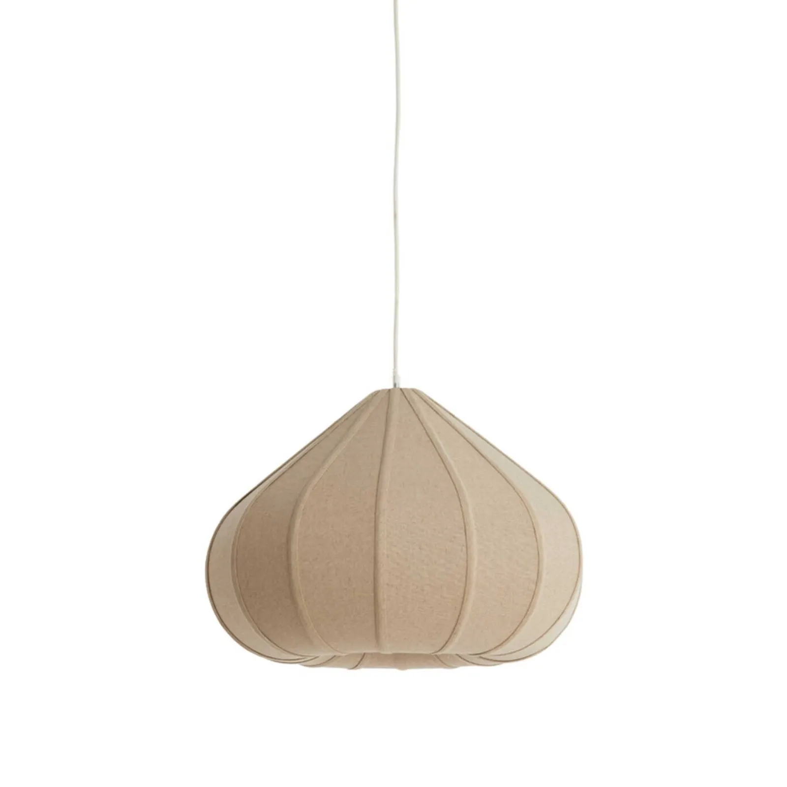Large Natural Curved Linen Pendant Light, Neutral Fabric | Barker & Stonehouse