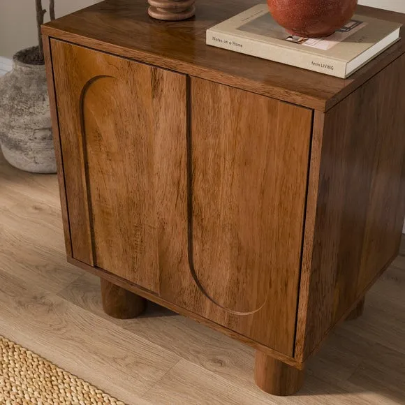 Juni Bedside Table, Mango Wood 3