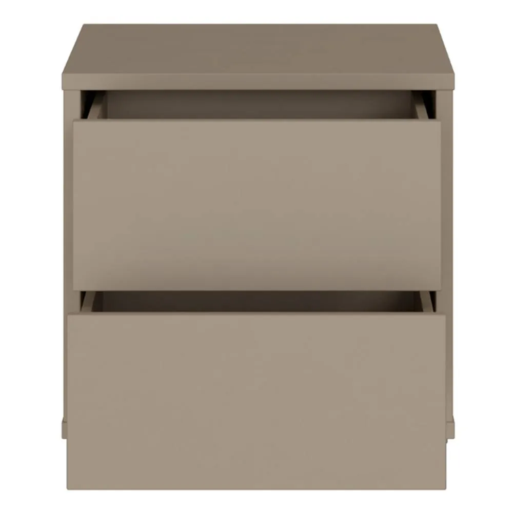 Furniture To Go Alice Springs Low Bedside Cabinet with 2 Drawers Push-Open in Taupe 6