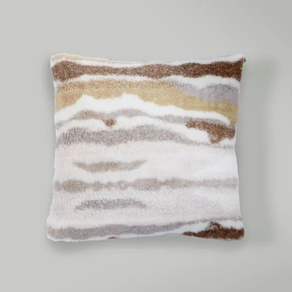 Abstract Fur Boucle Square Cushion 3