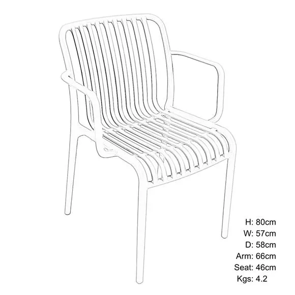 Bergen Round Bistro Table with 2 Alma Armchairs 6