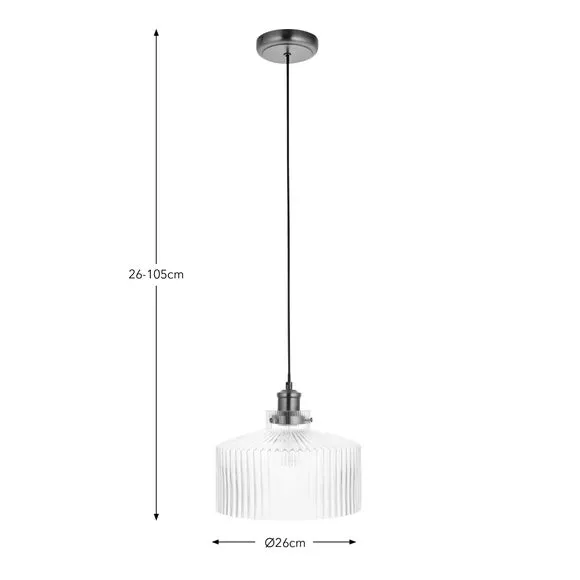 Tobias Ribbed Adjustable Pendant Light 6