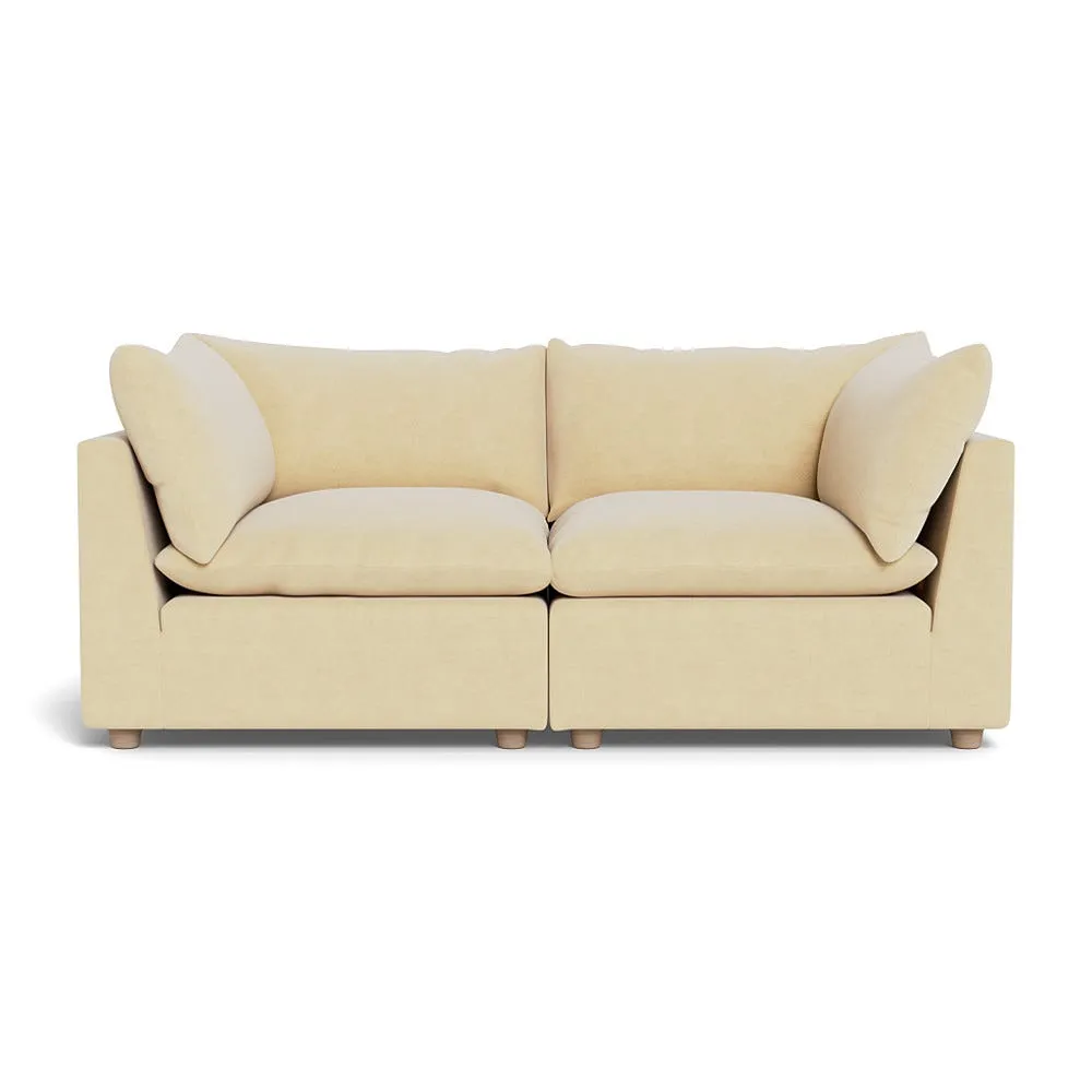 Heal's Astrid 3 Seater Sofa Smart Luxe Velvet Biscuit Natural Beech Feet 1