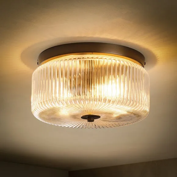 Tobias Ribbed Bathroom Flush Ceiling Light 2