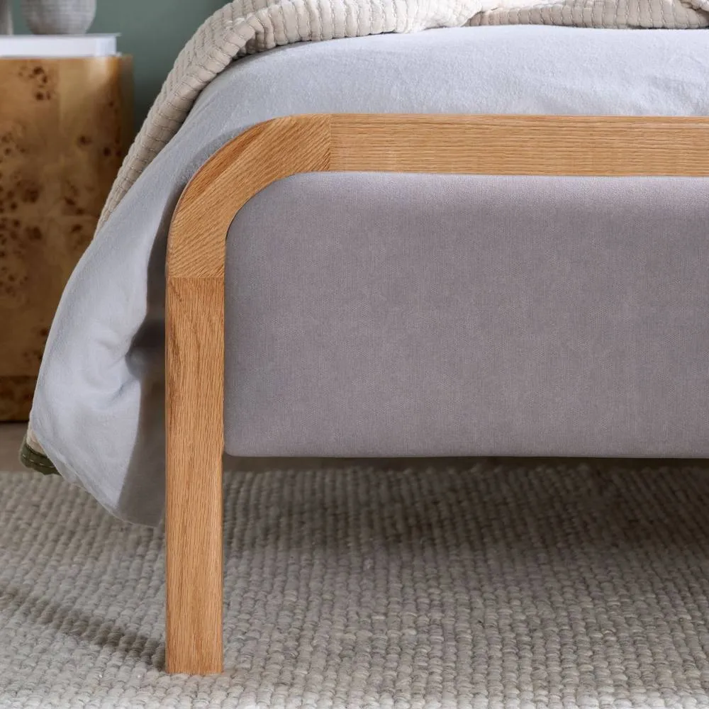 Birlea Amaya Bed Frame Oak Grey Fabric Double or King 4