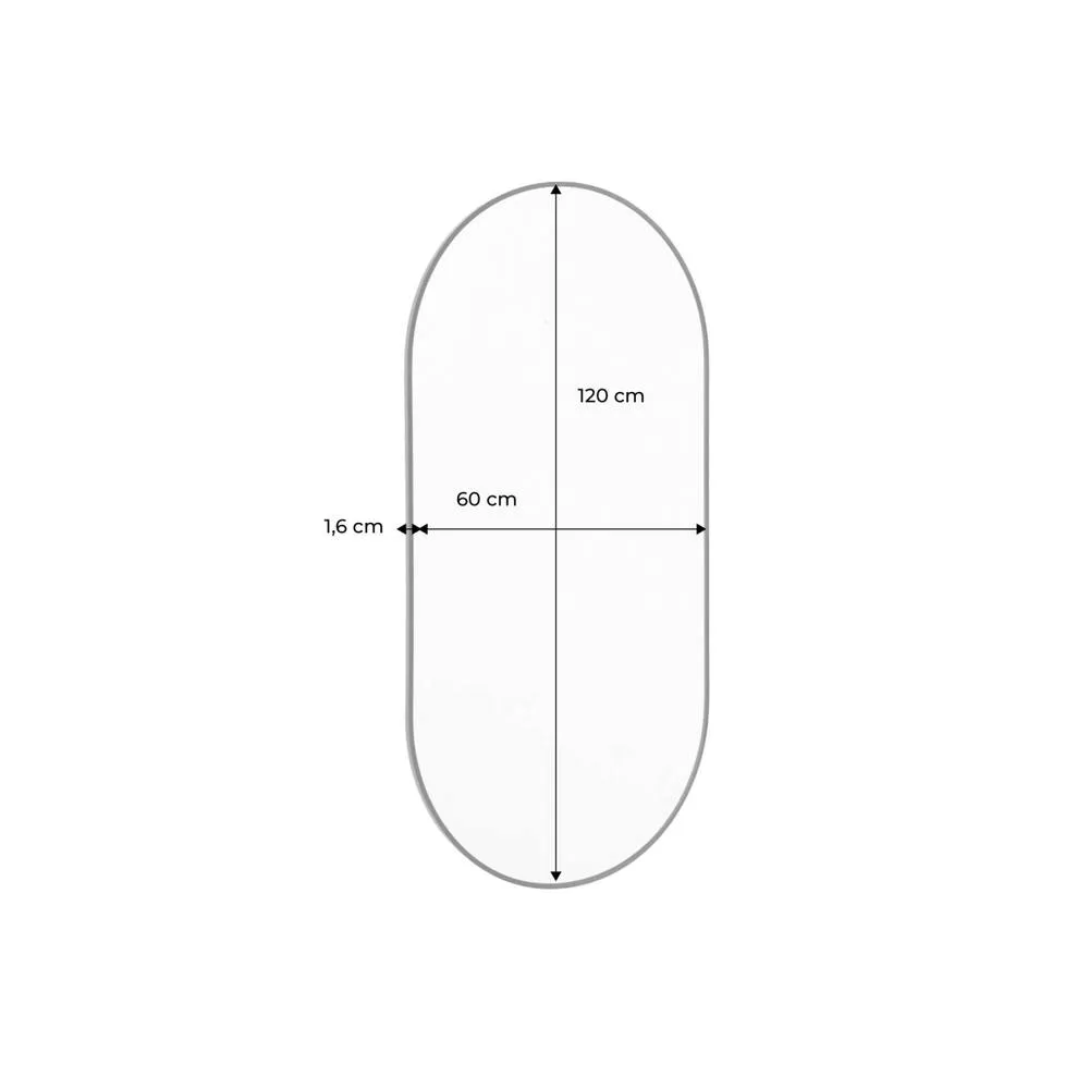 sweeek Oval aluminium mirror 120cm in Black 5