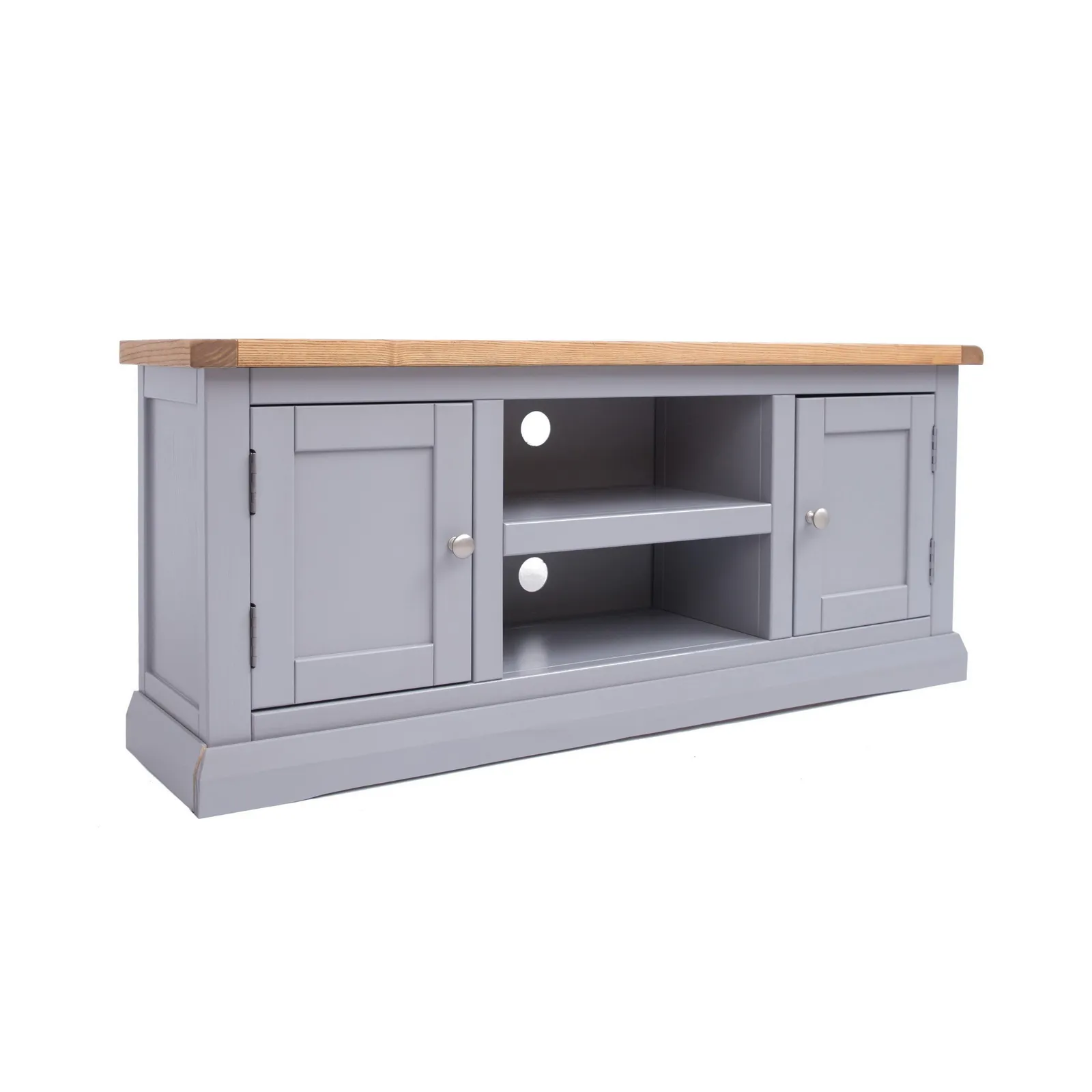 Cabinet Bits Rocca Grey 2 Door TV Cabinet Chrome Knob 2