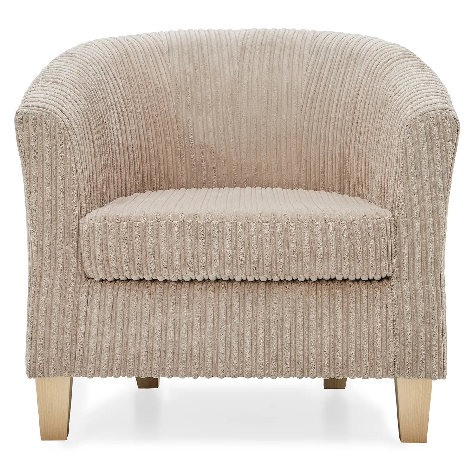 Melton Jumbo Cord Tub Chair - Mink Brown