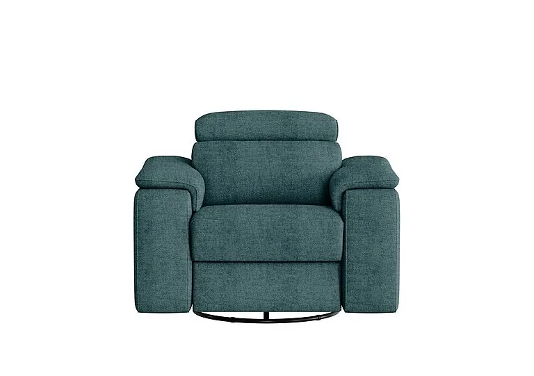 Davide Fabric Swivel Rocker Power Recliner Chair - Baobab Blue