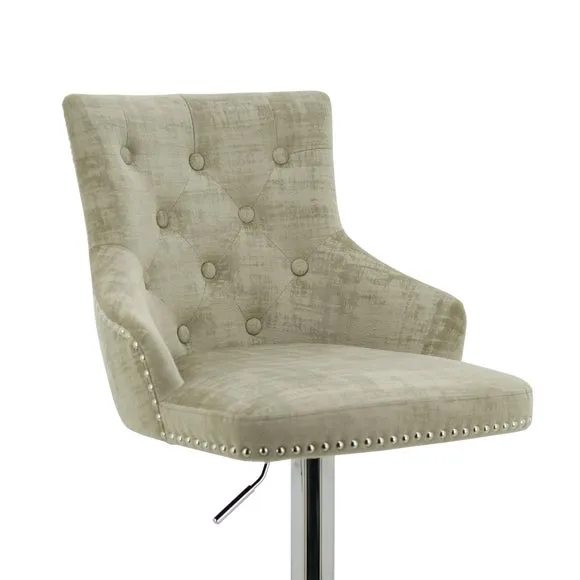 Selena Adjustable Height Swivel Bar Stool, Velvet 5
