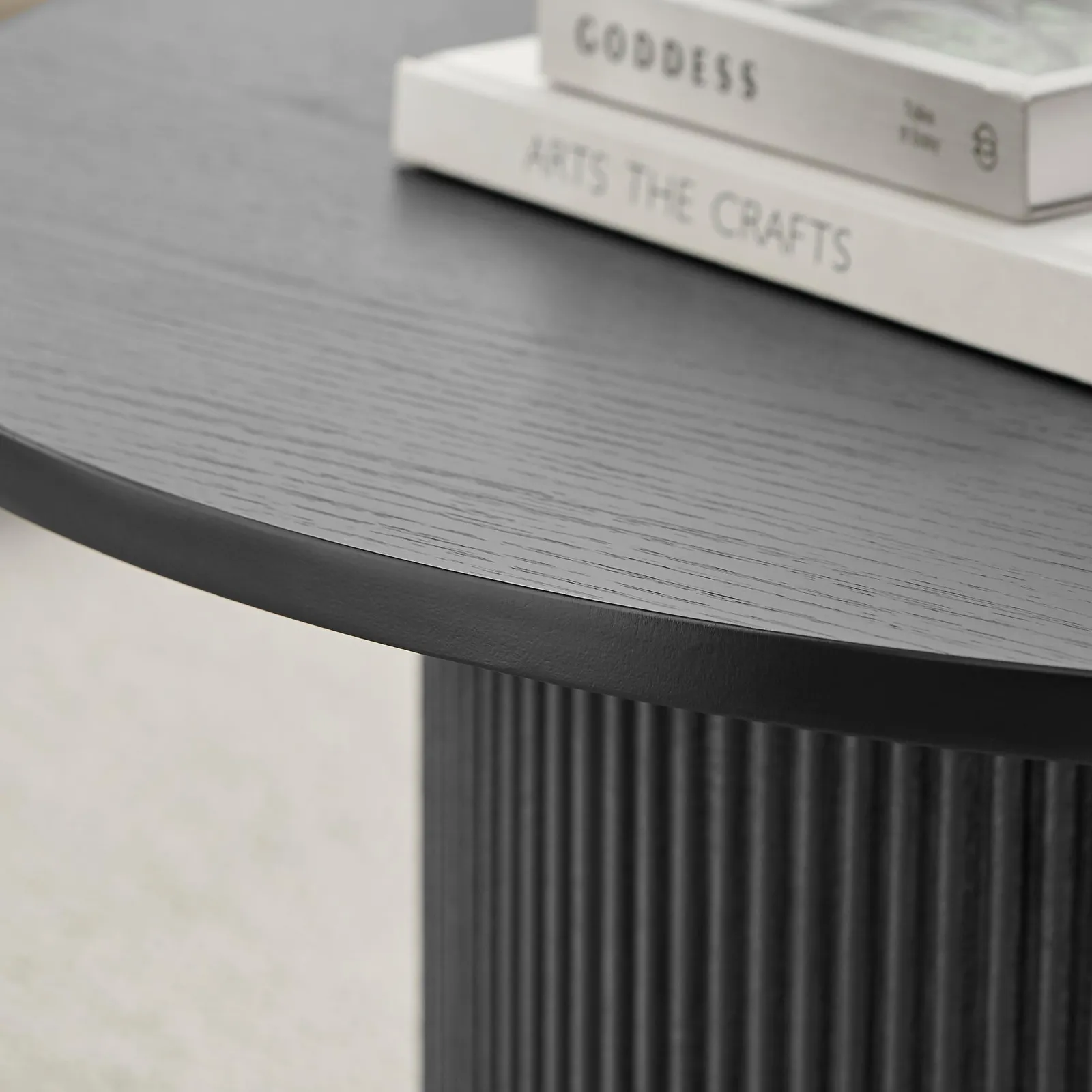 FurnitureboxUK Penrose Round Wooden Pedestal Coffee Table in Black 4