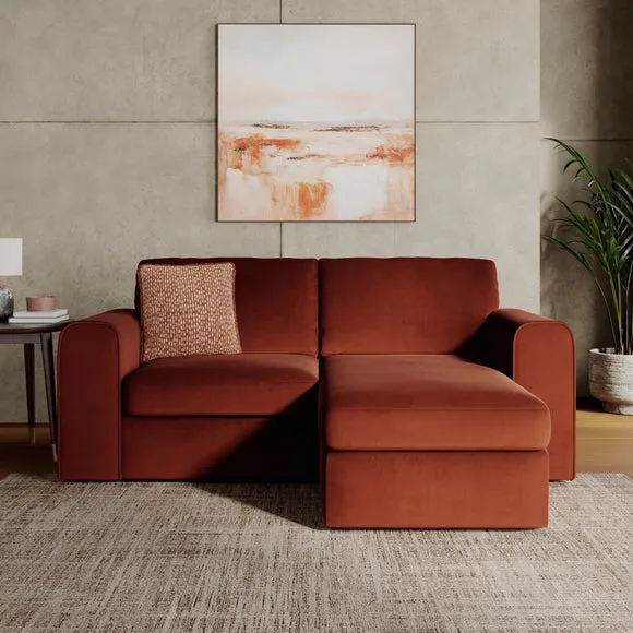 Abel Matte Velvet Reversible Corner Chaise Sofa