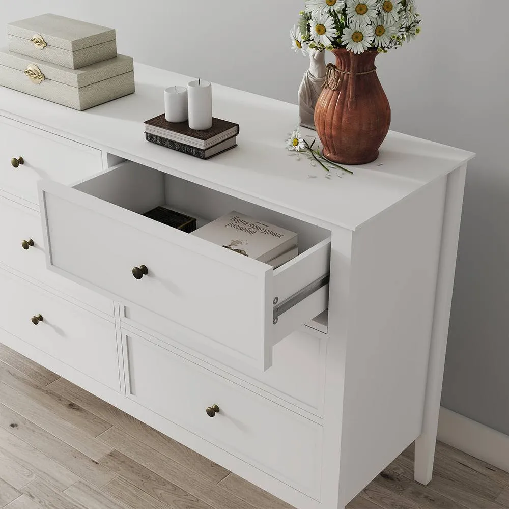 Melody Maison White 6 Drawer Chest Of Drawers - Rowley White Range 5