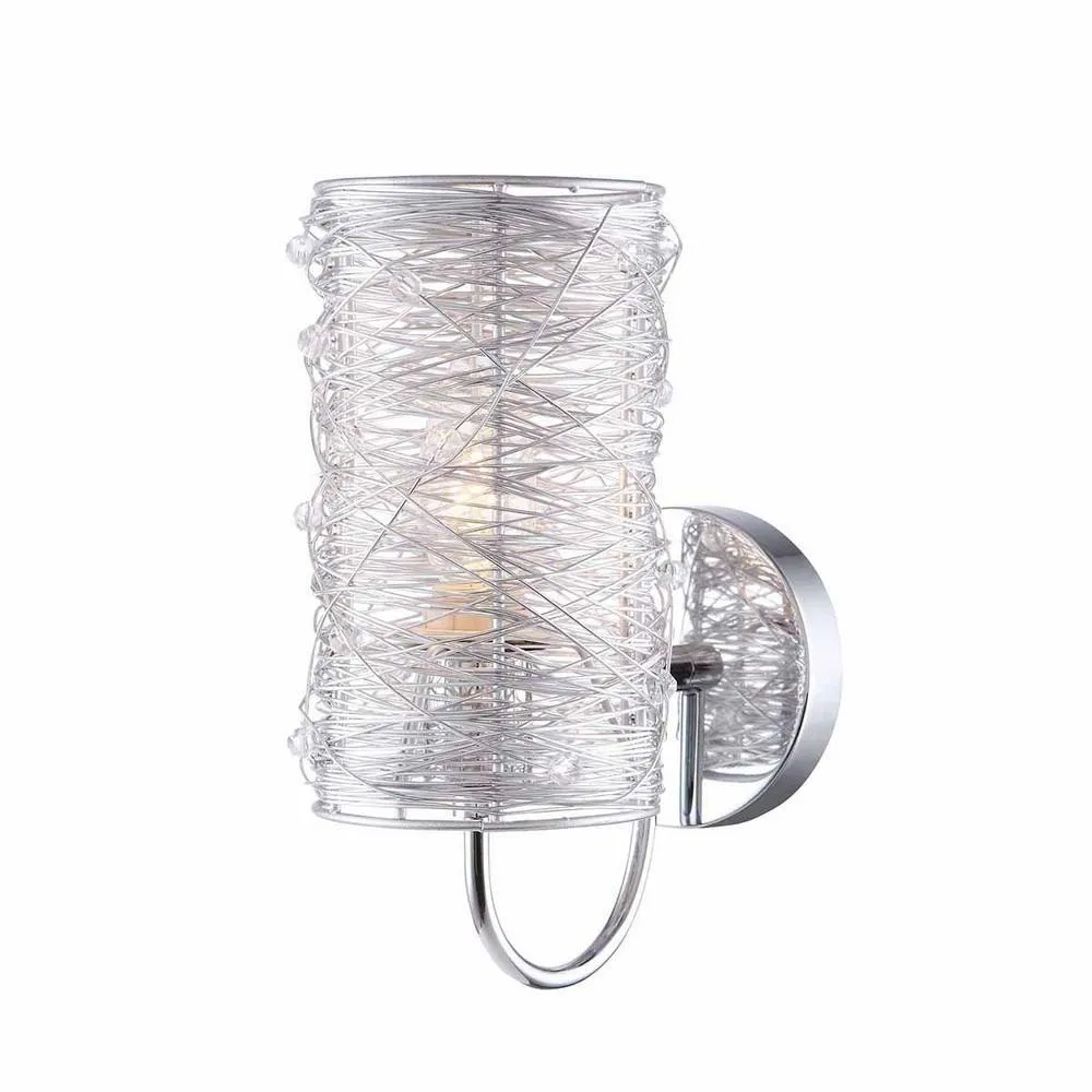 Netlighting Modern Wall Lamp Silver 1 Light with Metal Alloy Shade E14