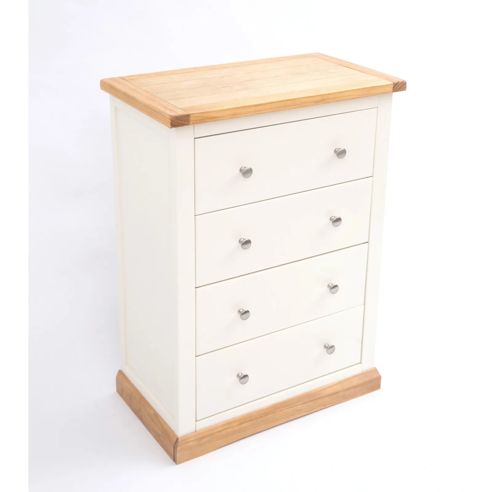 Cabinet Bits Trevi 4 Drawer Chest of Drawers Chrome Knob in Off-White 3