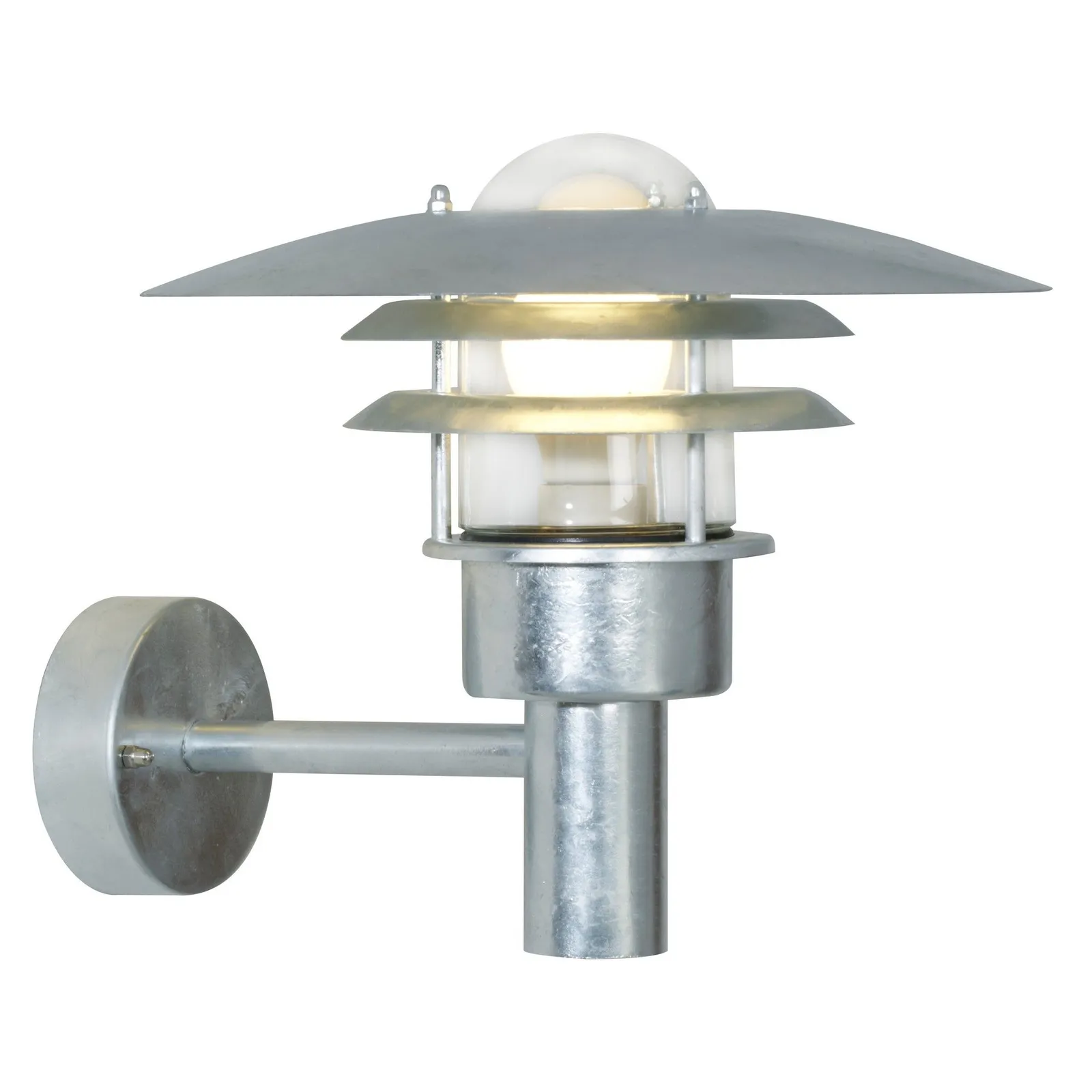 Nordlux Lønstrup Outdoor Wall Light Silver Galv Steel Garden E27 IP44 Mains