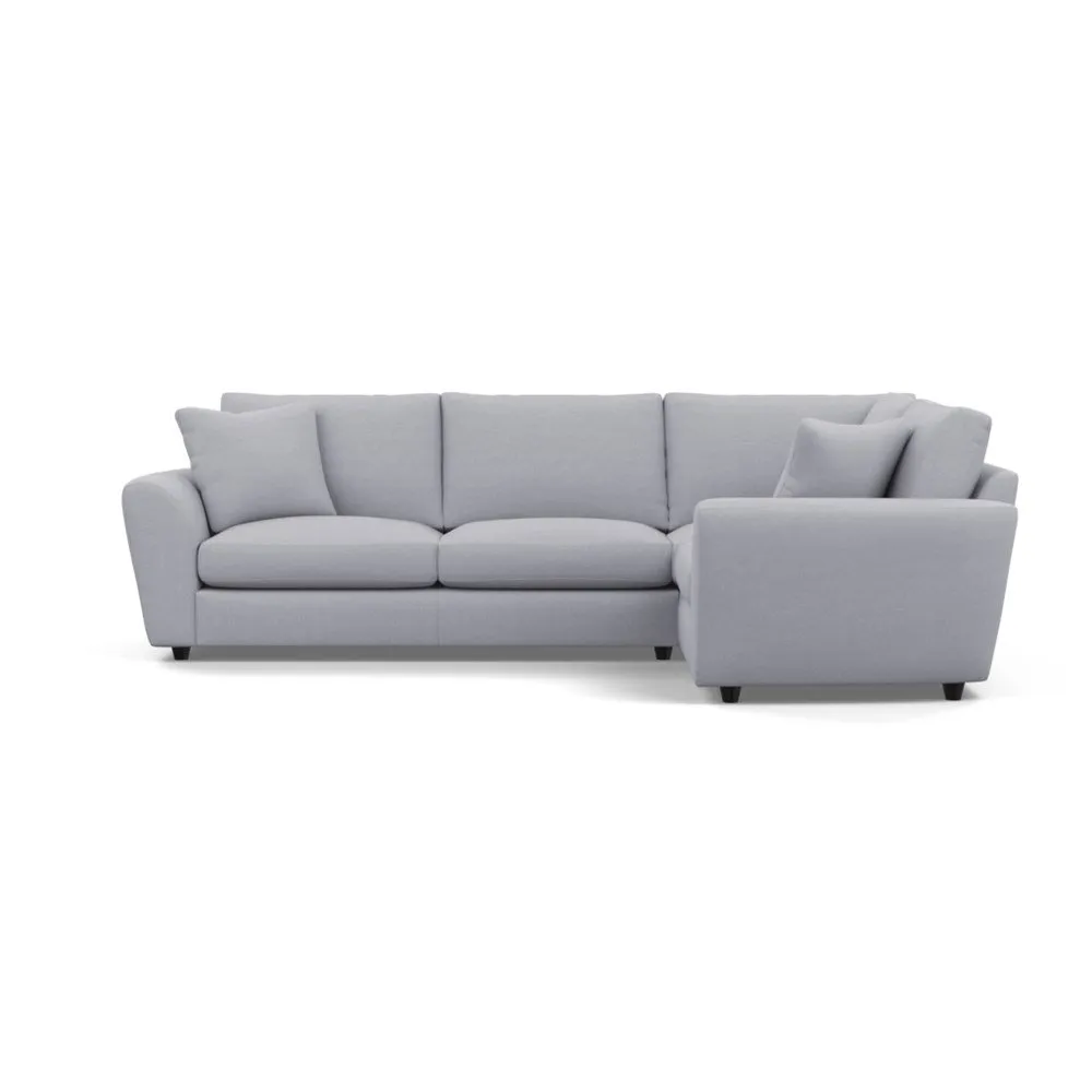 Heal's Snooze Right Hand Facing Corner Sofa Brushed Cotton Pewter Black Feet