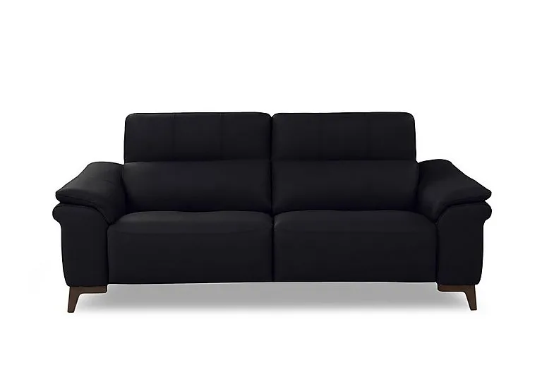 Marconi 3 Seater Leather Recliner Sofa with Headrests and Power Lumbar - Torello Nero - Sofas and Armchairs - In Time for Christmas