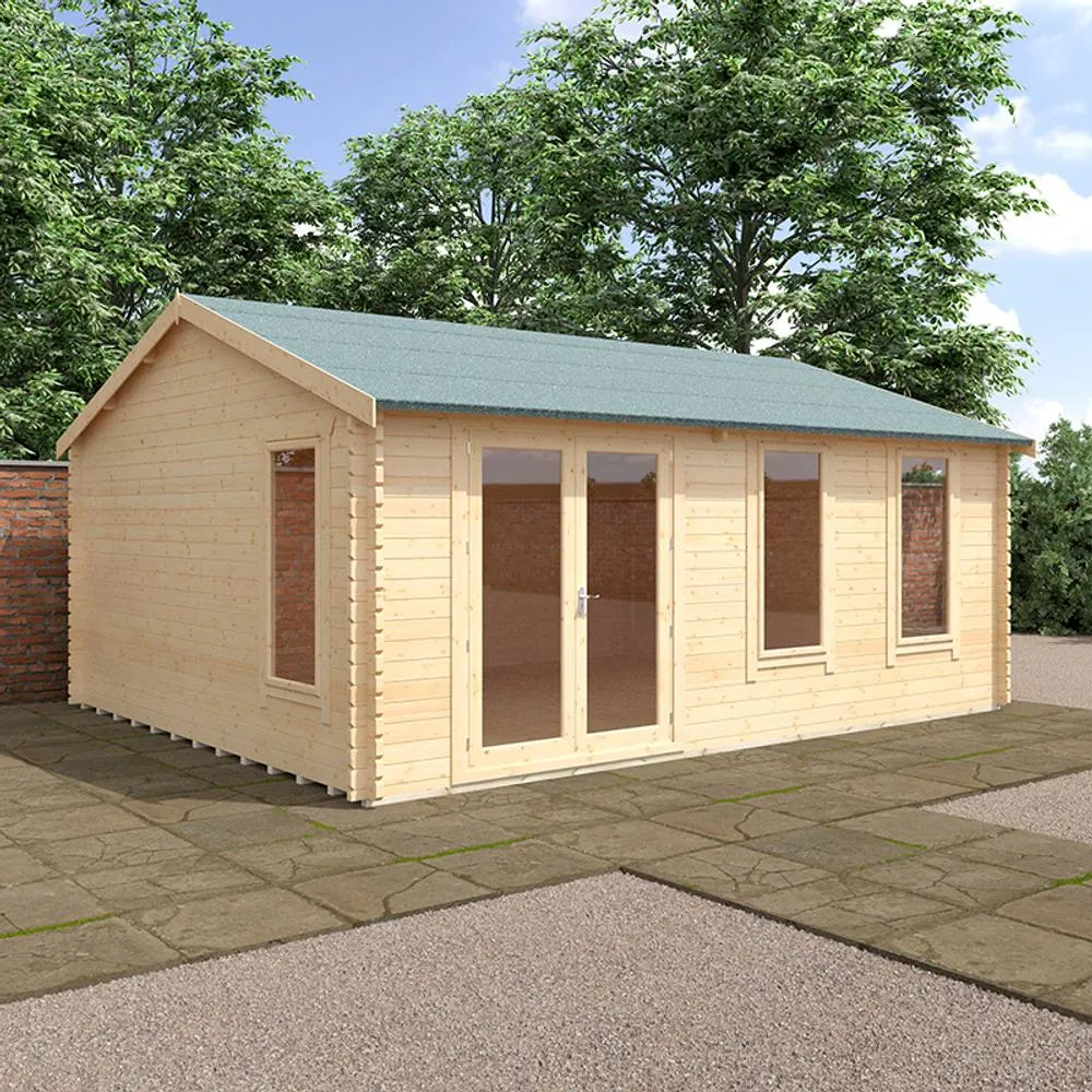 Buttercup Farm 20x16 The Sherborne 44mm Cabin - L595 x W475 x H303.6 cm in Natural 2