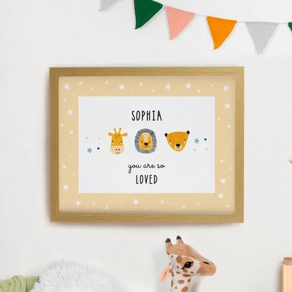 Personalised Safari Animals Poster Frame 2