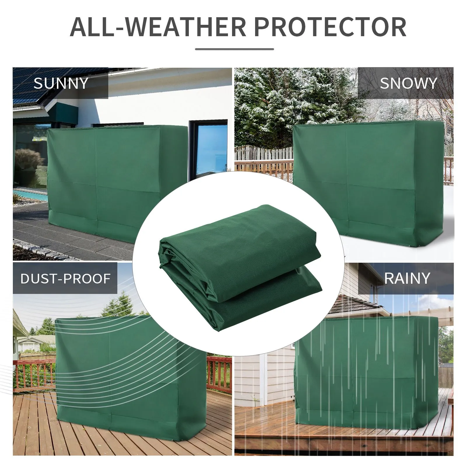 OUTSUNNY Large Outdoor Swing Chair Cover Garden Furniture Protector in Green 4